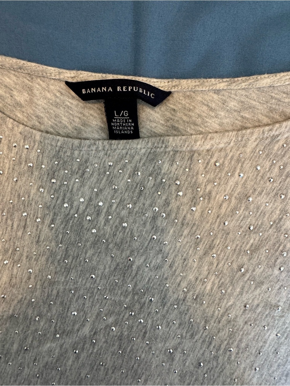 Banana Republic Gray Rhinestone Muscle Tank Top